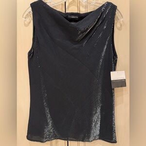 Liz Claiborne Black Sleeveless Sparkle Top NWT